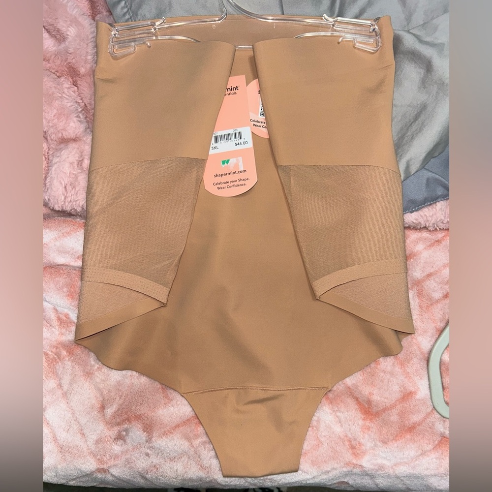 Shapermint Essentials “Everyday Empower Mesh Shaper Panty” in Tan